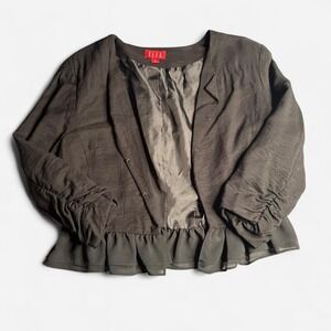 Small Black Blazer with Ruffled Sleeves and Hem, Elle